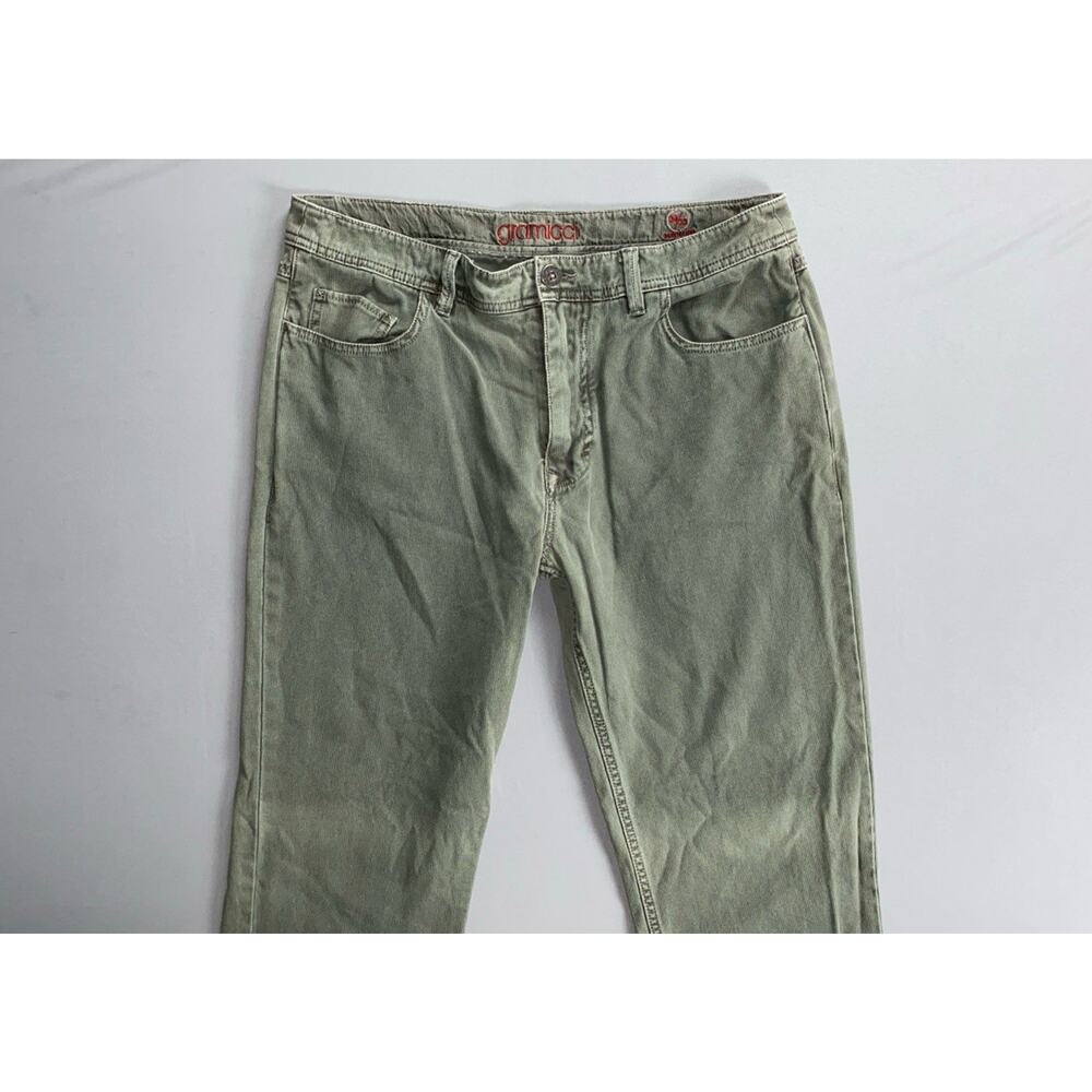 Gramicci 6-Pocket Honeycomb Textured Tapered Jeans. Light Olive, Men's 34X31. - Picture 4 of 9